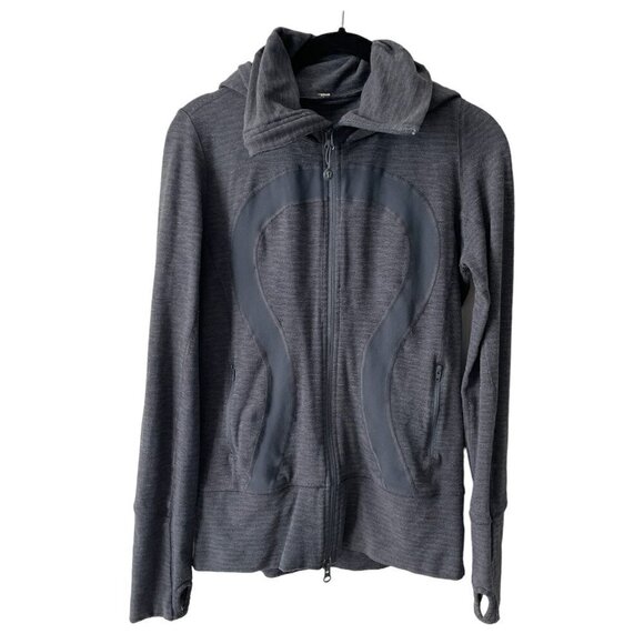 Lululemon Athletica Stride Jacket Full Zip Hooded Thumbhole Casual Gray 6 - Picture 1 of 8